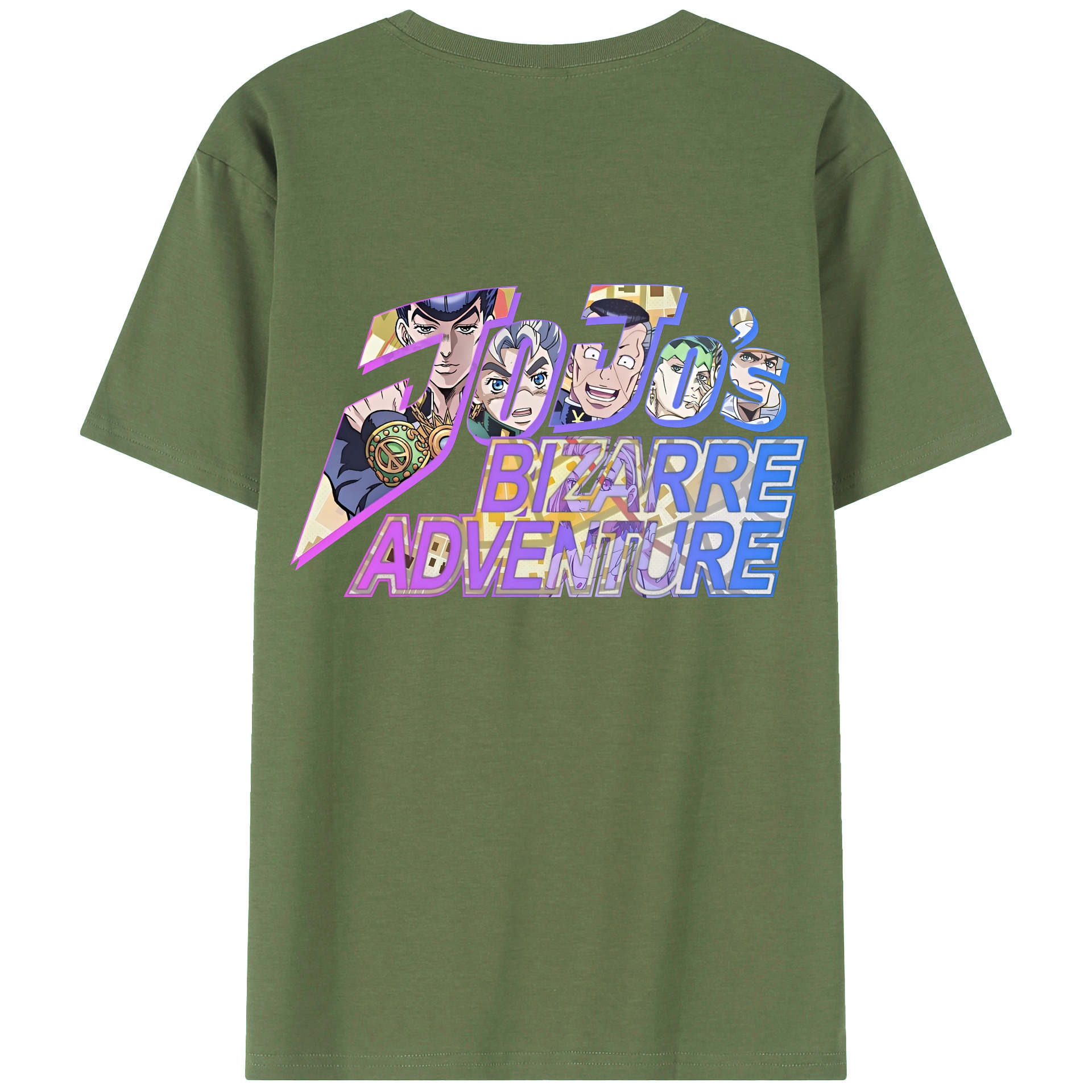 （画像用） ジョジョの奇妙な冒険 JoJo's Bizarre Adventure 綿100％ メンズ半袖Tシャツ（バックプリント） 通気性